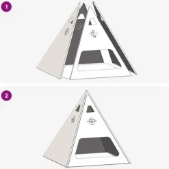 New Moderne bålsted i stål - Pyramideformet design | Størrelse: 50x50x51 cm | Farve: Brun Pejse
