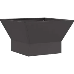 Brændeovne^Moderne bålsted i stål 60x60x35 cm - Udendørs ildsted | Farve: Sort