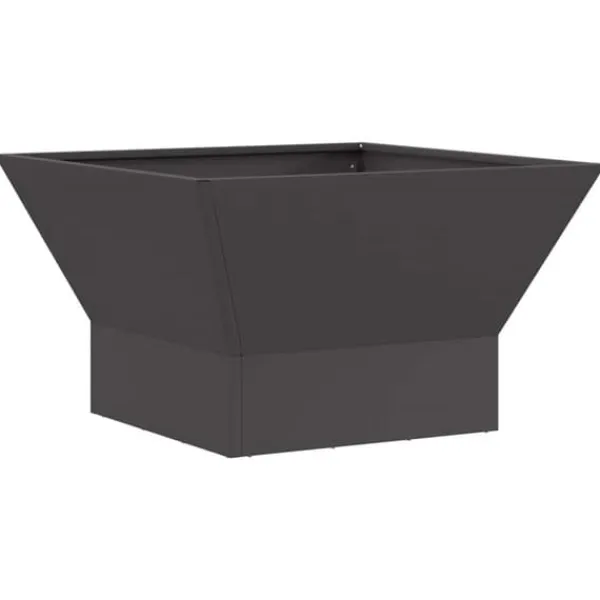 Brændeovne^Moderne bålsted i stål 60x60x35 cm - Udendørs ildsted | Farve: Sort