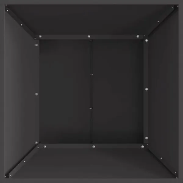 Brændeovne^Moderne bålsted i stål 60x60x35 cm - Udendørs ildsted | Farve: Sort