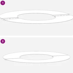 Træ^Moderne dekorativ trækrukke 5 pcs - Flade træ ringe | Størrelse: Ø30/60 cm | Farve: Sølv