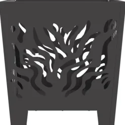 Pejse^Moderne firkantet bålsted i koldvalset stål | Størrelse: 40x40x40 cm | Farve: Sort