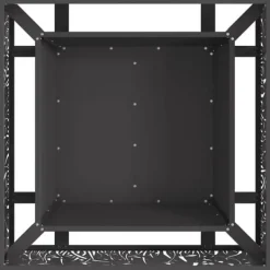 Outlet Moderne firkantet bålsted i koldvalset stål | Størrelse: 80x80x30 cm | Farve: Sort Pejse