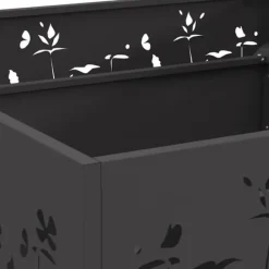 Outlet Moderne firkantet bålsted i koldvalset stål | Størrelse: 80x80x30 cm | Farve: Sort Pejse