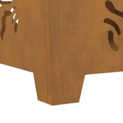 Outlet Moderne firkantet bålsted - Bålplads til udendørs brug | Farve: Brun | Størrelse: 60x60x40 cm Pejse