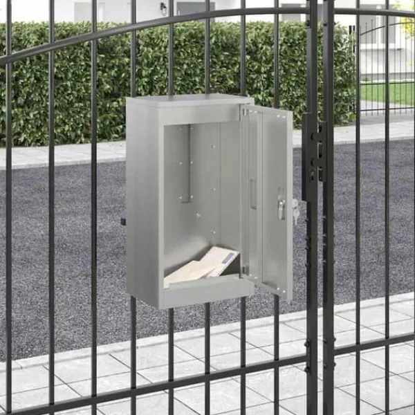 Online Moderne galvaniseret stål postkasse - Rektangulær design | Farve: Sort | Størrelse: 30x23x55 cm Postkasser & Brevindkast