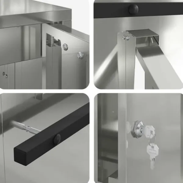 Online Moderne galvaniseret stål postkasse - Rektangulær design | Farve: Sort | Størrelse: 30x23x55 cm Postkasser & Brevindkast