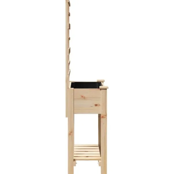 Plantningsbænke^Moderne havekasse med espalier og hylde - Rektangulær | Farve: Beige | Størrelse: 71x38x152 cm
