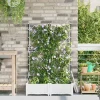 Online Moderne havekrukke med espalier 2 stk | Farve: Hvid | Størrelse: 80x40x125,5 cm Krukker & Plantebeholdere