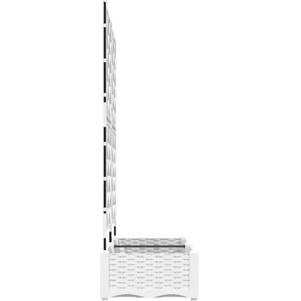Online Moderne havekrukke med espalier 2 stk | Farve: Hvid | Størrelse: 80x40x125,5 cm Krukker & Plantebeholdere