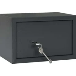 Clearance Moderne metal sikkerhedsboks med lås - Sikkerhed til kontoret | Størrelse: 20x31x20 cm | Farve: Grå Pengeskabe