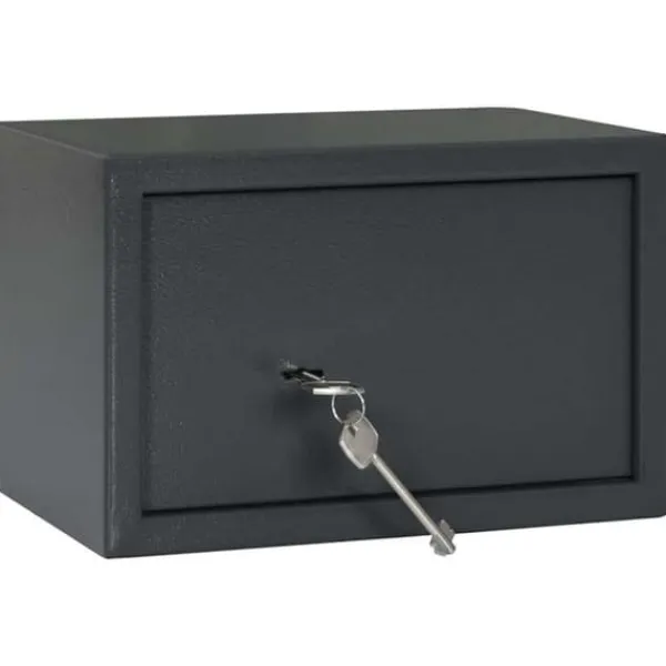 Clearance Moderne metal sikkerhedsboks med lås - Sikkerhed til kontoret | Størrelse: 20x31x20 cm | Farve: Grå Pengeskabe