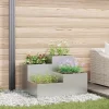 Krukker & Plantebeholdere^Moderne metalhavekrukke i galvaniseret stål - Rektangulær | Størrelse: 100x100x60 cm | Farve: Sølv