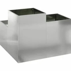 Krukker & Plantebeholdere^Moderne metalhavekrukke i galvaniseret stål - Rektangulær | Størrelse: 100x100x60 cm | Farve: Sølv