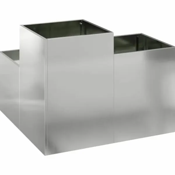 Krukker & Plantebeholdere^Moderne metalhavekrukke i galvaniseret stål - Rektangulær | Størrelse: 100x100x60 cm | Farve: Sølv