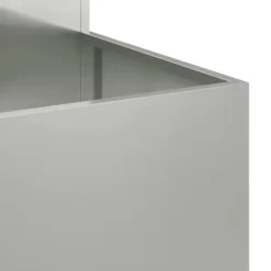 Krukker & Plantebeholdere^Moderne metalhavekrukke i galvaniseret stål - Rektangulær | Størrelse: 100x100x60 cm | Farve: Sølv