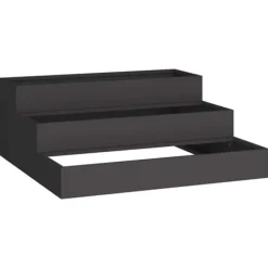 Plantningsbænke^Moderne metalhavekrukke i stål - Designet til udendørs brug | Størrelse: 90x90x35 cm | Farve: Sort