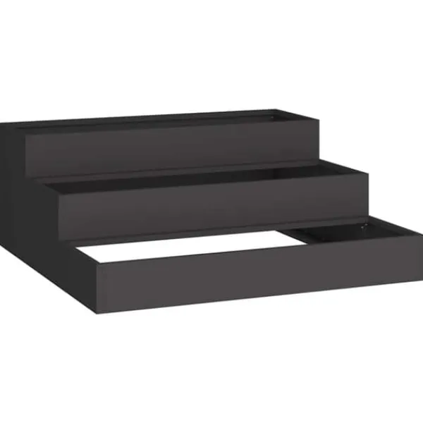 Plantningsbænke^Moderne metalhavekrukke i stål - Designet til udendørs brug | Størrelse: 90x90x35 cm | Farve: Sort