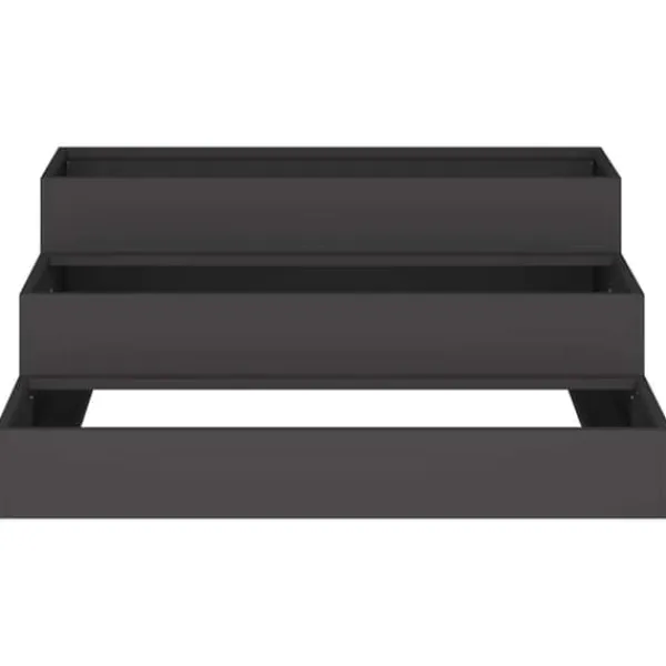 Plantningsbænke^Moderne metalhavekrukke i stål - Designet til udendørs brug | Størrelse: 90x90x35 cm | Farve: Sort