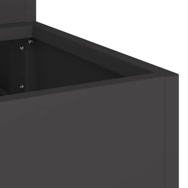 Plantningsbænke^Moderne metalhavekrukke i stål - Designet til udendørs brug | Størrelse: 90x90x35 cm | Farve: Sort