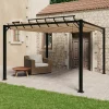 Buer, Spalier, Lysthuse Uden Tag^Moderne pavillon med lameltag 3x3 m - Robust aluminiumsramme | Farve: Gråbrun