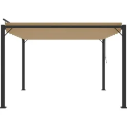 Buer, Spalier, Lysthuse Uden Tag^Moderne pavillon med lameltag 3x3 m - Robust aluminiumsramme | Farve: Gråbrun
