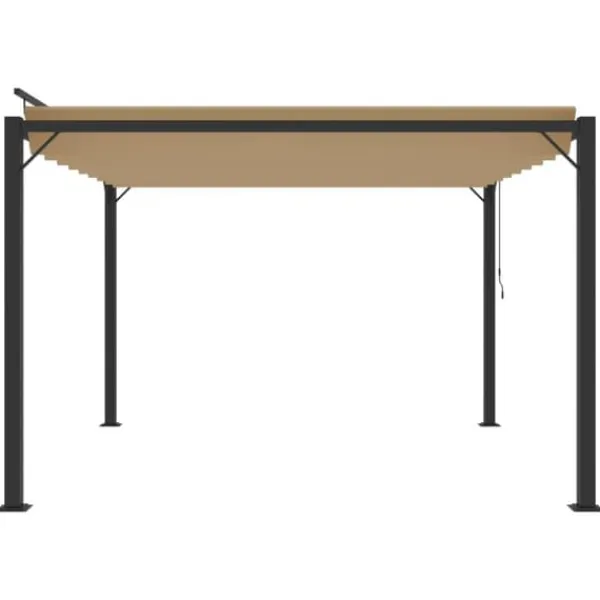 Buer, Spalier, Lysthuse Uden Tag^Moderne pavillon med lameltag 3x3 m - Robust aluminiumsramme | Farve: Gråbrun