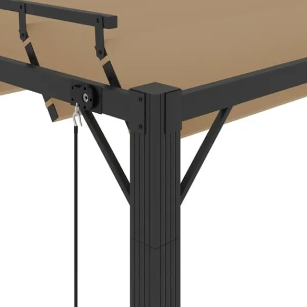 Buer, Spalier, Lysthuse Uden Tag^Moderne pavillon med lameltag 3x3 m - Robust aluminiumsramme | Farve: Gråbrun