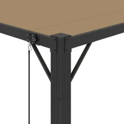 Buer, Spalier, Lysthuse Uden Tag^Moderne pavillon med lameltag 3x3 m - Robust aluminiumsramme | Farve: Gråbrun