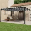 Buer, Spalier, Lysthuse Uden Tag^Moderne pavillon med lameltag 3x4 m i aluminium og stof | Farve: Antracitgrå