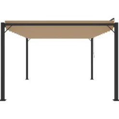 Buer, Spalier, Lysthuse Uden Tag^Moderne pavillon med lameltag 3x4 m - Aluminium & stof | Farve: Gråbrun