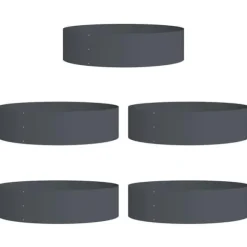 Krukker & Plantebeholdere^Moderne plante stativ i stål - 5-delt havekrukker | Farve: Antracit | Størrelse: 80x80x20 cm