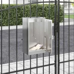 Postkasser & Brevindkast^Moderne postkasse i rustfrit stål - Rektangulær | Farve: Sort | Størrelse: 30x23x55 cm