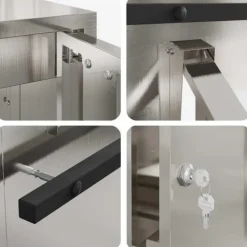 Postkasser & Brevindkast^Moderne postkasse i rustfrit stål - Rektangulær | Farve: Sort | Størrelse: 30x23x55 cm