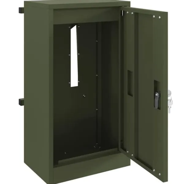 Postkasser & Brevindkast^Moderne postkasse i stål - Rektangulær olivengrøn | Størrelse: 30x23x55 cm