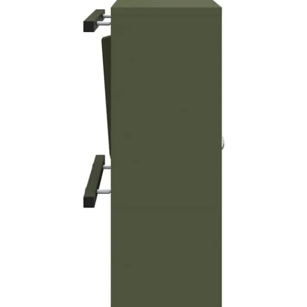 Postkasser & Brevindkast^Moderne postkasse i stål - Rektangulær olivengrøn | Størrelse: 30x23x55 cm