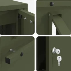 Postkasser & Brevindkast^Moderne postkasse i stål - Rektangulær olivengrøn | Størrelse: 30x23x55 cm