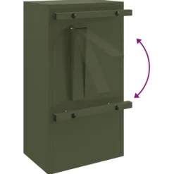 Postkasser & Brevindkast^Moderne postkasse i stål - Rektangulær olivengrøn | Størrelse: 30x23x55 cm
