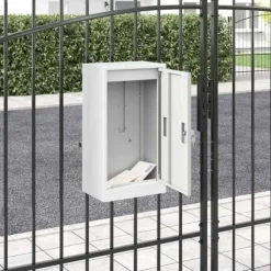 New Moderne postkasse i stål - Rektangulær design | Farve: Hvid | Størrelse: 30x23x55 cm Postkasser & Brevindkast