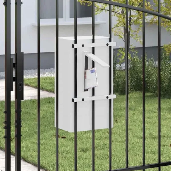 New Moderne postkasse i stål - Rektangulær design | Farve: Hvid | Størrelse: 30x23x55 cm Postkasser & Brevindkast