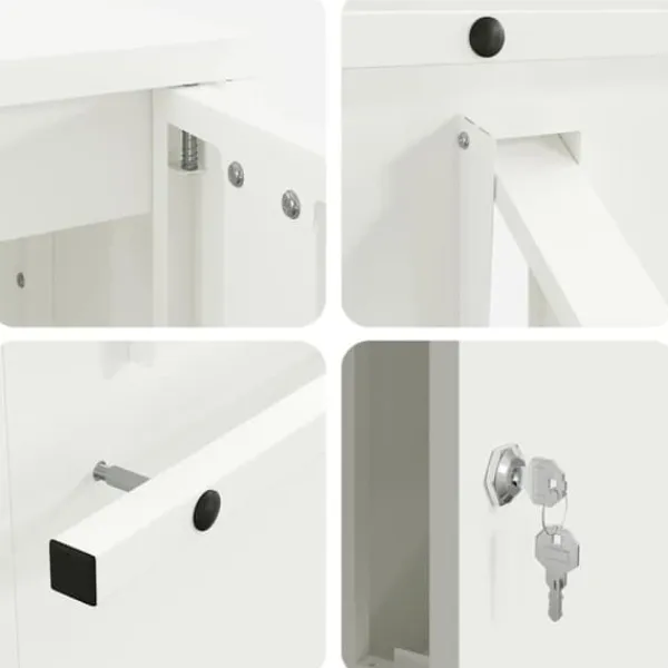 New Moderne postkasse i stål - Rektangulær design | Farve: Hvid | Størrelse: 30x23x55 cm Postkasser & Brevindkast
