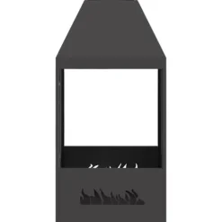 Pejse^Moderne rektangulær bålsted i koldvalset stål | Farve: Sort | Størrelse: 50x50x100 cm