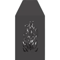 Pejse^Moderne rektangulær bålsted i koldvalset stål | Farve: Sort | Størrelse: 50x50x100 cm