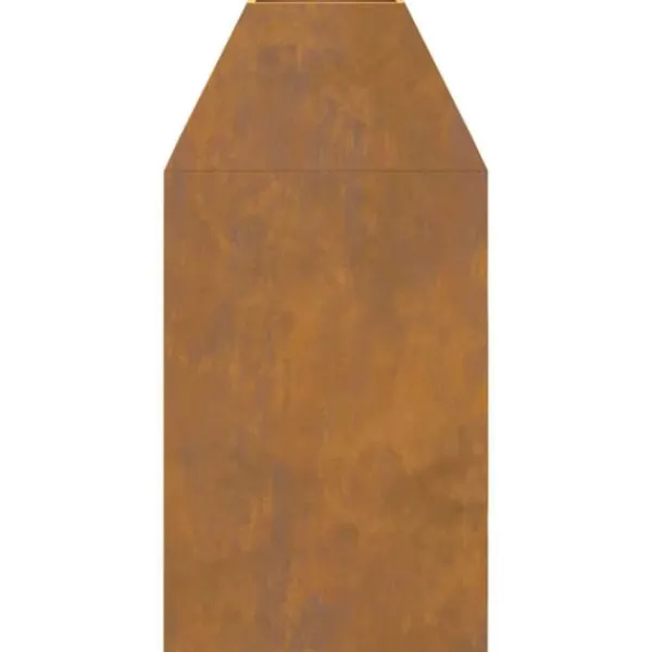 Pejse^Moderne rektangulært bålsted i stål - Udendørs pejs | Størrelse: 50x50x100 cm | Farve: Brun