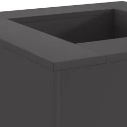 Brændeovne^Moderne rektangulært bålsted i koldvalset stål | Størrelse: 60x60x30 cm | Farve: Sort
