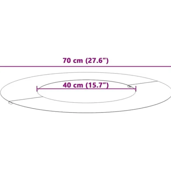 Online Moderne rund træring i galvaniseret stål | Diameter: Ø40/70 cm | Farve: Sølv Buskads