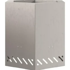 Moderne sekskantet bålfad i forvitret stål - 48x48x51 cm | Farve: Brun Pejse