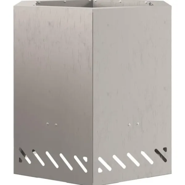 Moderne sekskantet bålfad i forvitret stål - 48x48x51 cm | Farve: Brun Pejse