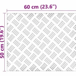 Sale Moderne Skridsikre Aluminium Checker Plader - 2 Stk | Størrelse: 60x50 cm | Farve: Sølv Pejse