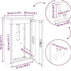 Hot Moderne stål postkasse - Sikker og vandafvisende | Farve: Antracit | Størrelse: 30x23x55 cm Postkasser & Brevindkast